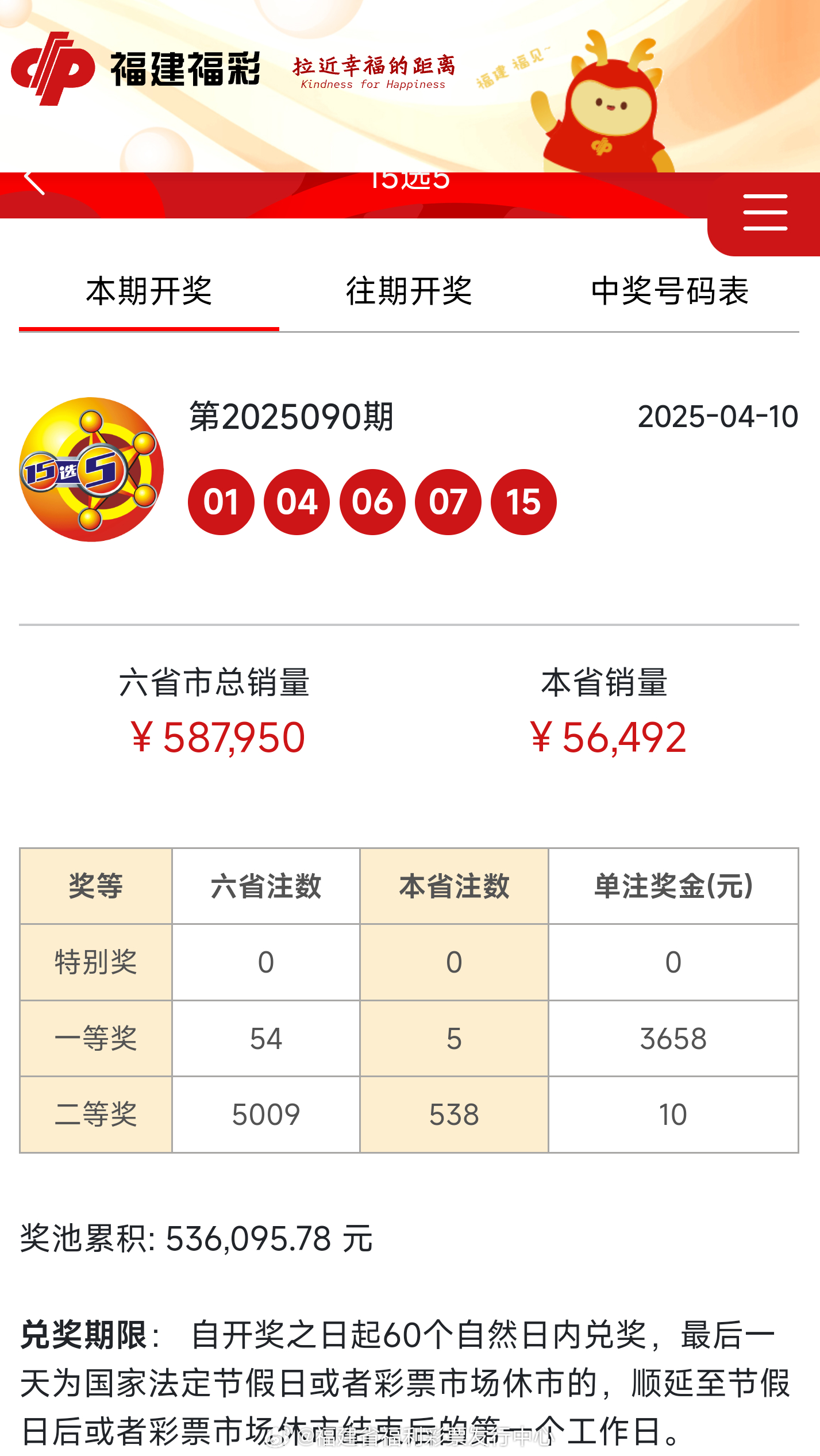2025年歷史開獎記錄